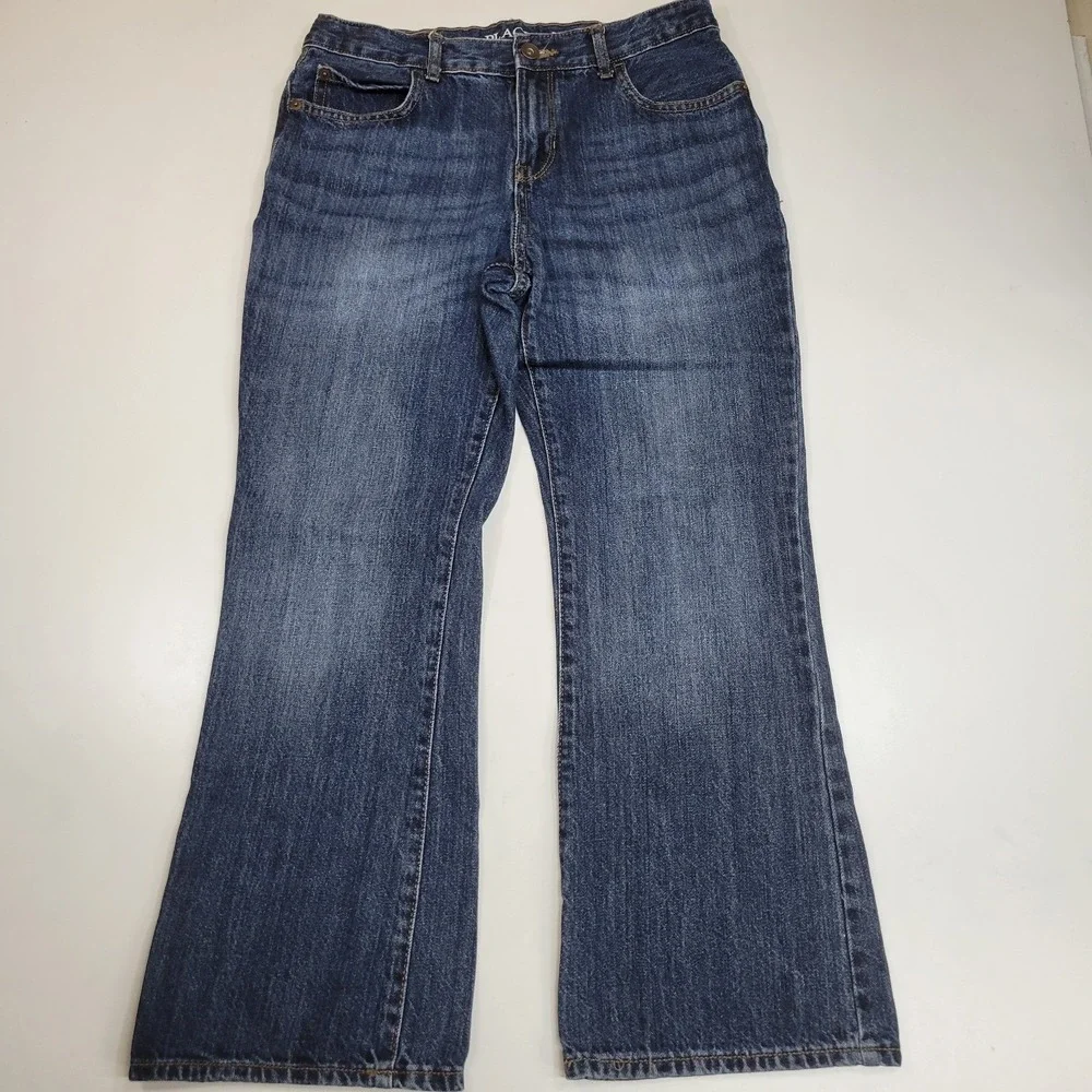 The Children's Place Boys Size 12 Husky Bootcut Jeans Medium Wash Denim